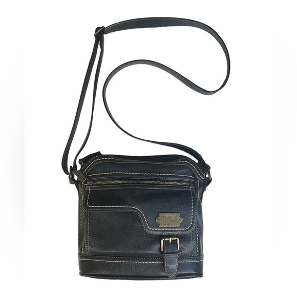 BOC Born Concepts Black Brown Faux Leather Front Buckle Cross Body Purse 11"x9" - Picture 5 of 12